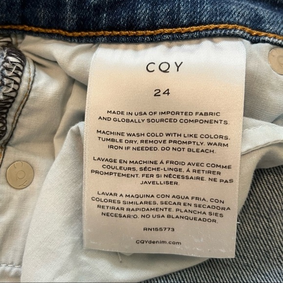 CQY Jeans Japanese Denim Mid Rise Straight Leg Medium Wash Cropped Jeans 24 - Picture 12 of 16